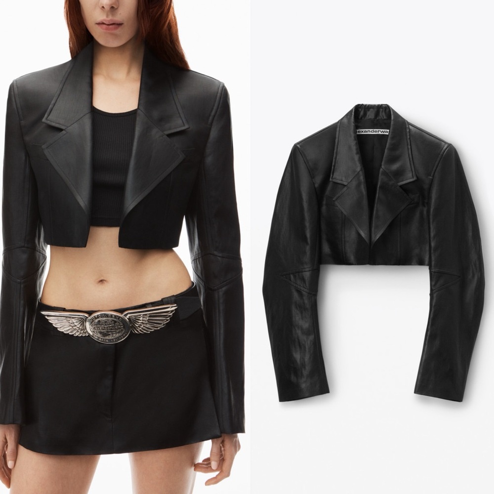 NWT Alexander Wang cropped blazer in linen chintz $795 4